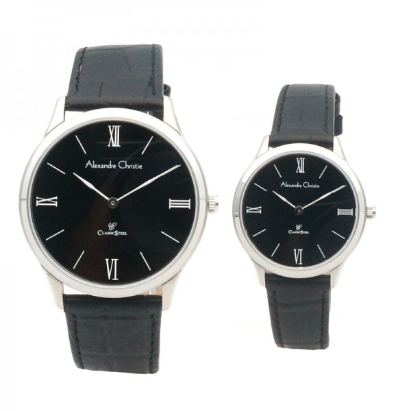 Alexandre Christie AC 8478 Silver Black Couple